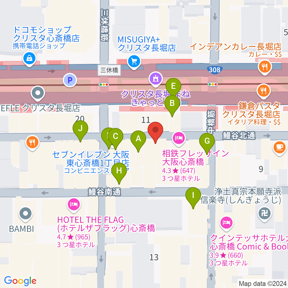 CONPASS周辺のカフェ一覧地図