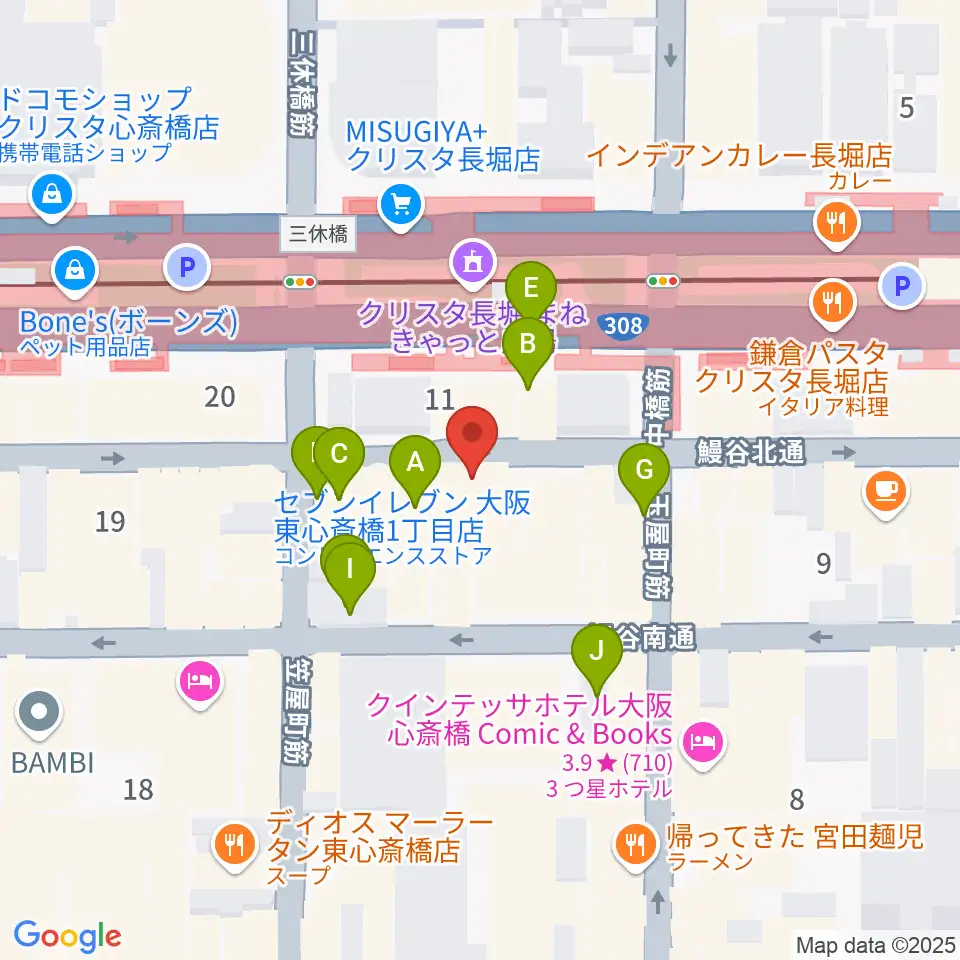 CONPASS周辺のカフェ一覧地図