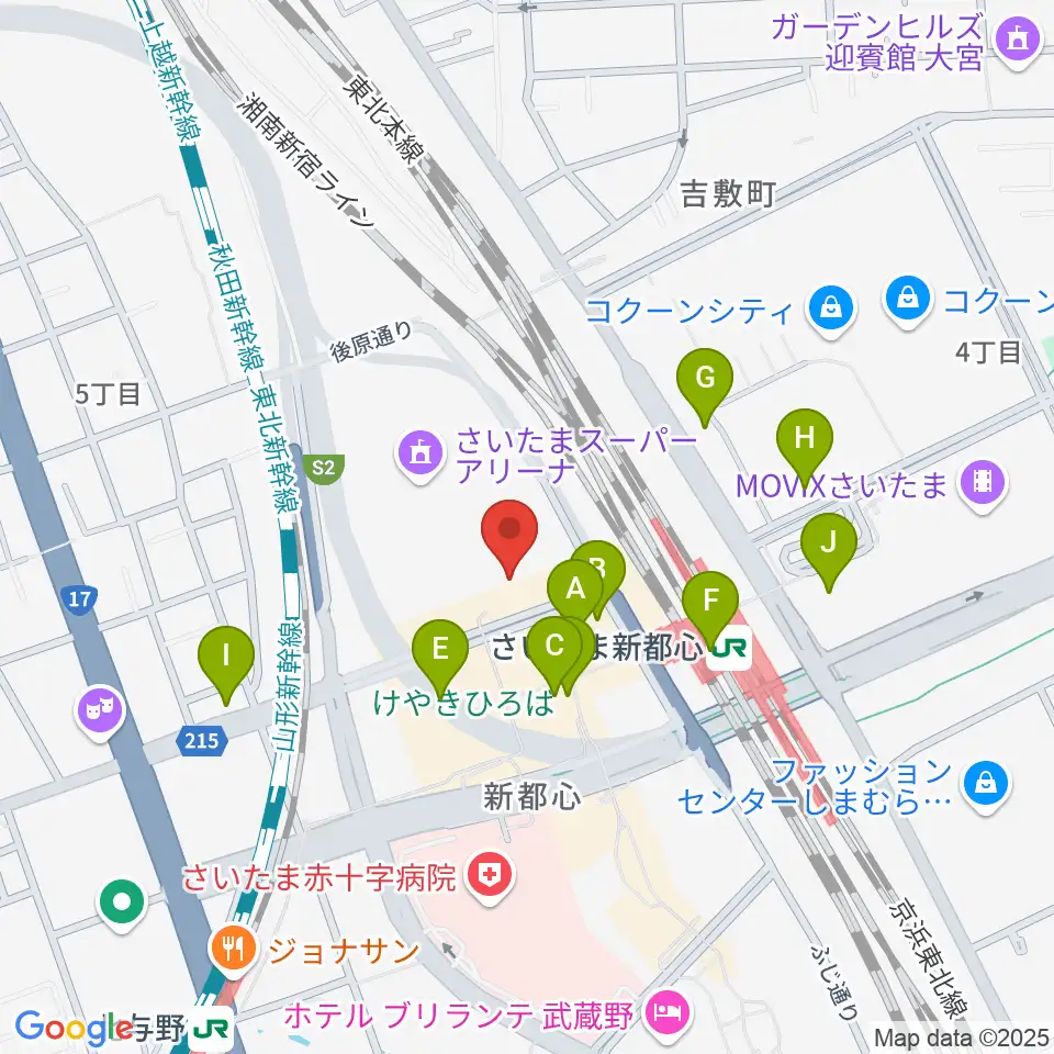 TOIRO周辺のカフェ一覧地図