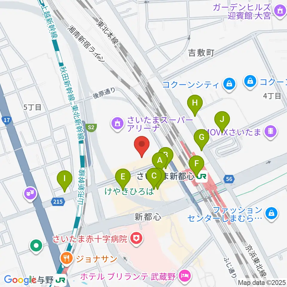 TOIRO周辺のカフェ一覧地図