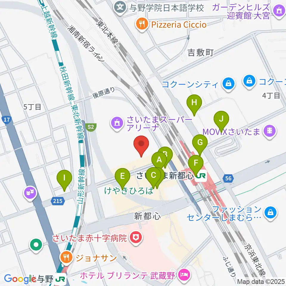 TOIRO周辺のカフェ一覧地図