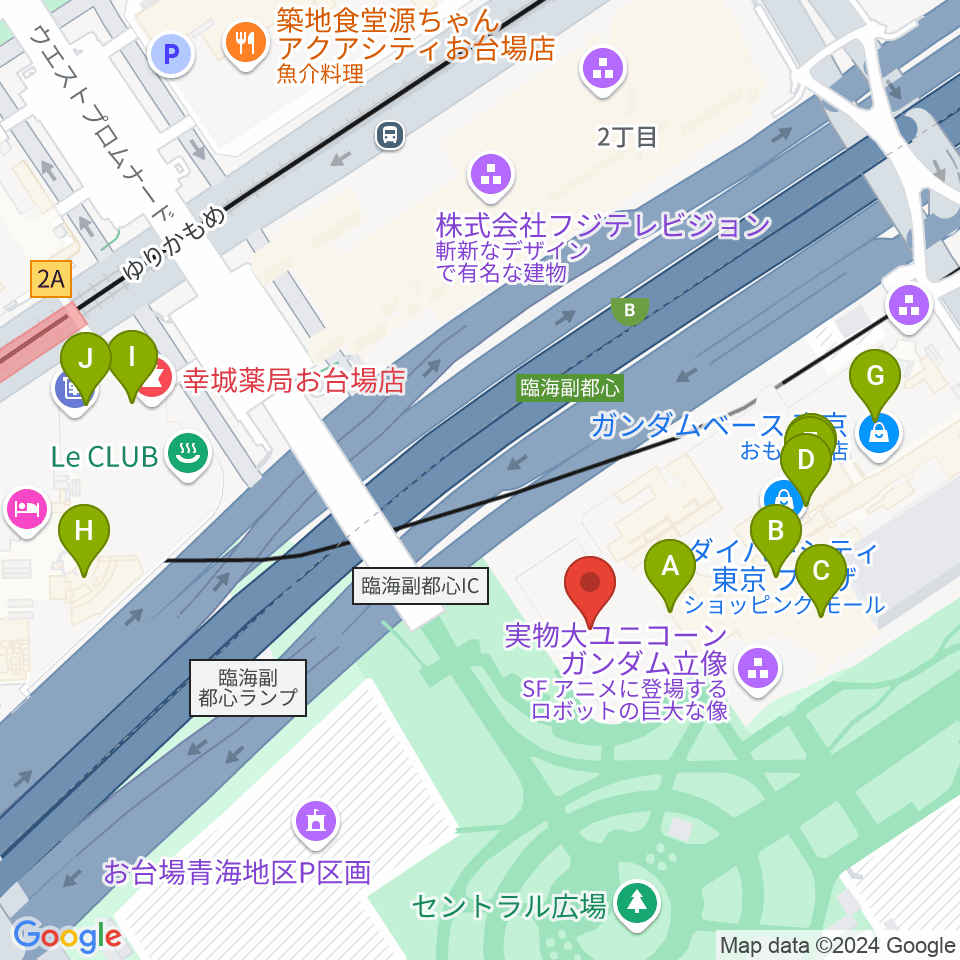 Zeppダイバーシティ東京周辺のカフェ一覧地図