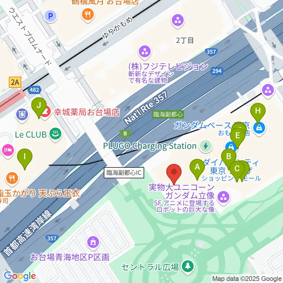 Zeppダイバーシティ東京周辺のカフェ一覧地図