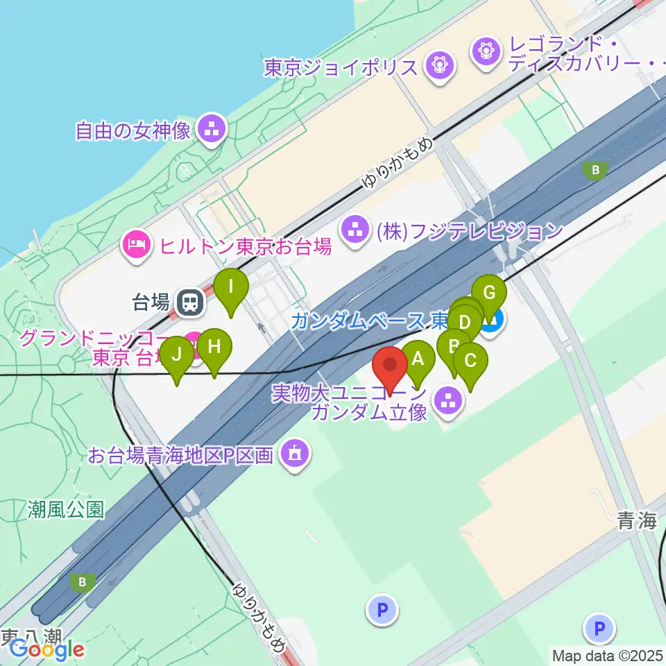 Zeppダイバーシティ東京周辺のカフェ一覧地図