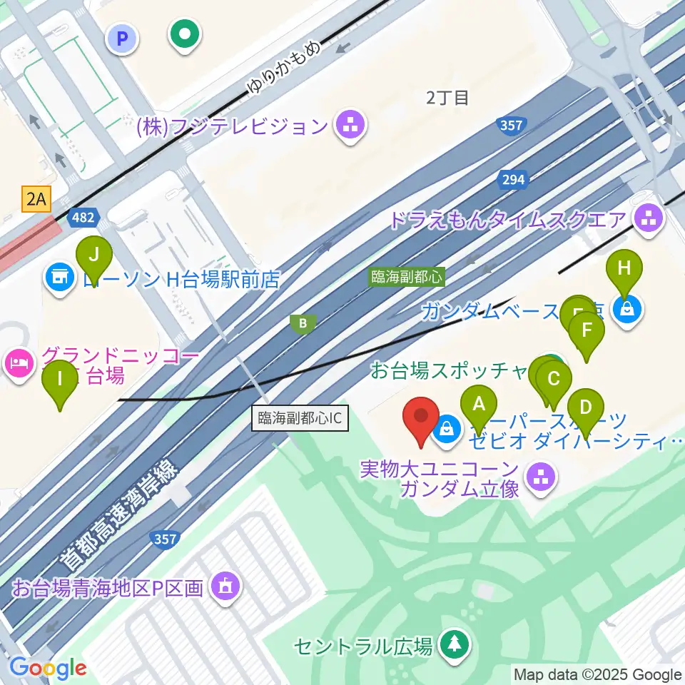 Zeppダイバーシティ東京周辺のカフェ一覧地図