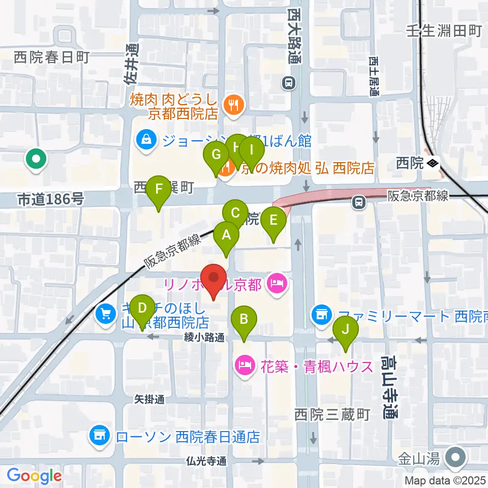 京都GATTACA周辺のカフェ一覧地図