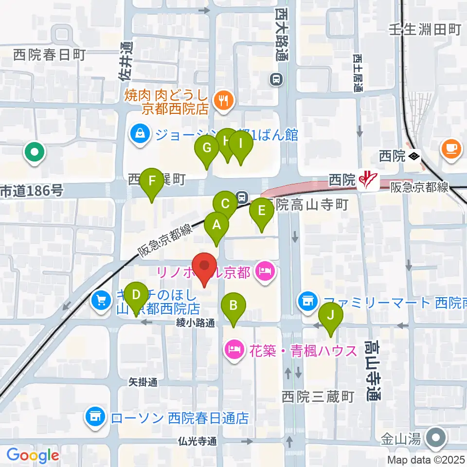 京都GATTACA周辺のカフェ一覧地図
