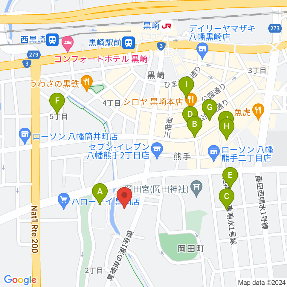 黒崎ひびしんホール周辺のカフェ一覧地図