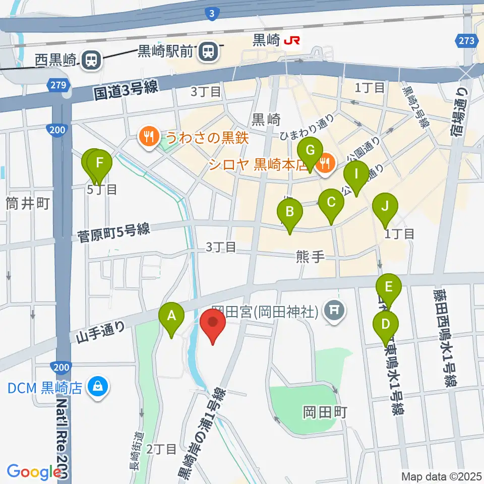黒崎ひびしんホール周辺のカフェ一覧地図