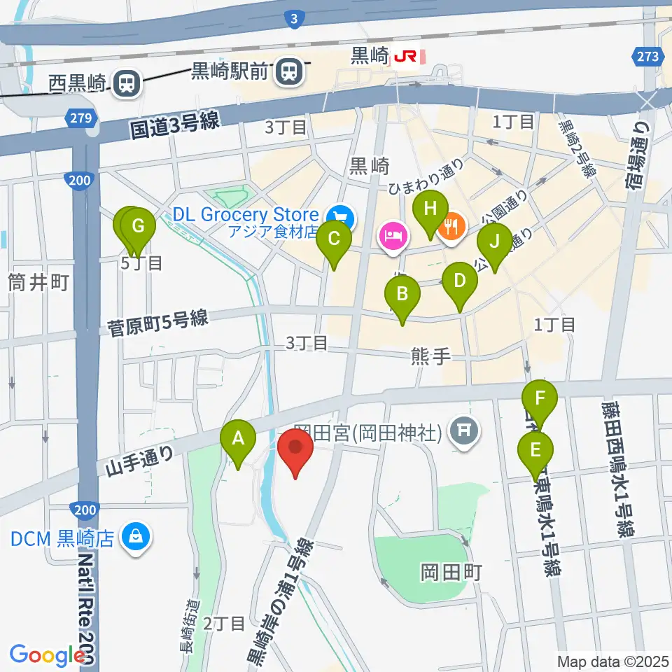 黒崎ひびしんホール周辺のカフェ一覧地図