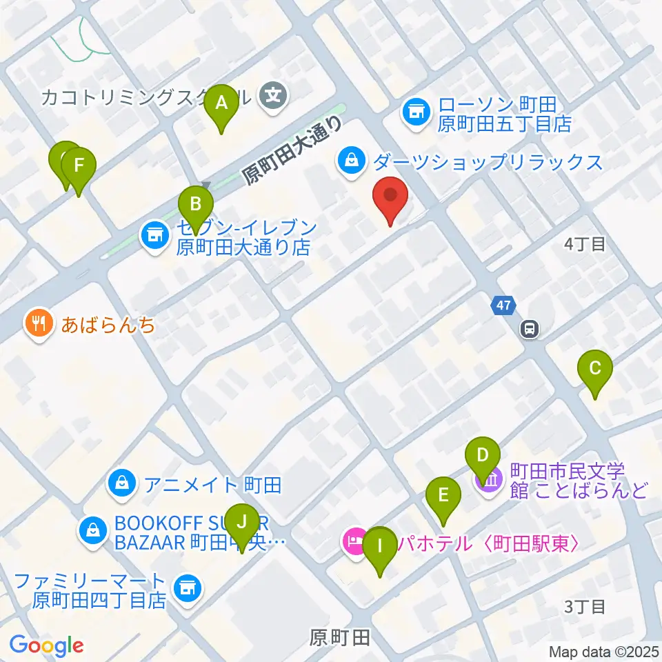 町田ナッティーズ周辺のカフェ一覧地図