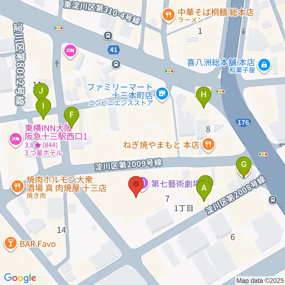 シアターセブン周辺のカフェ一覧地図