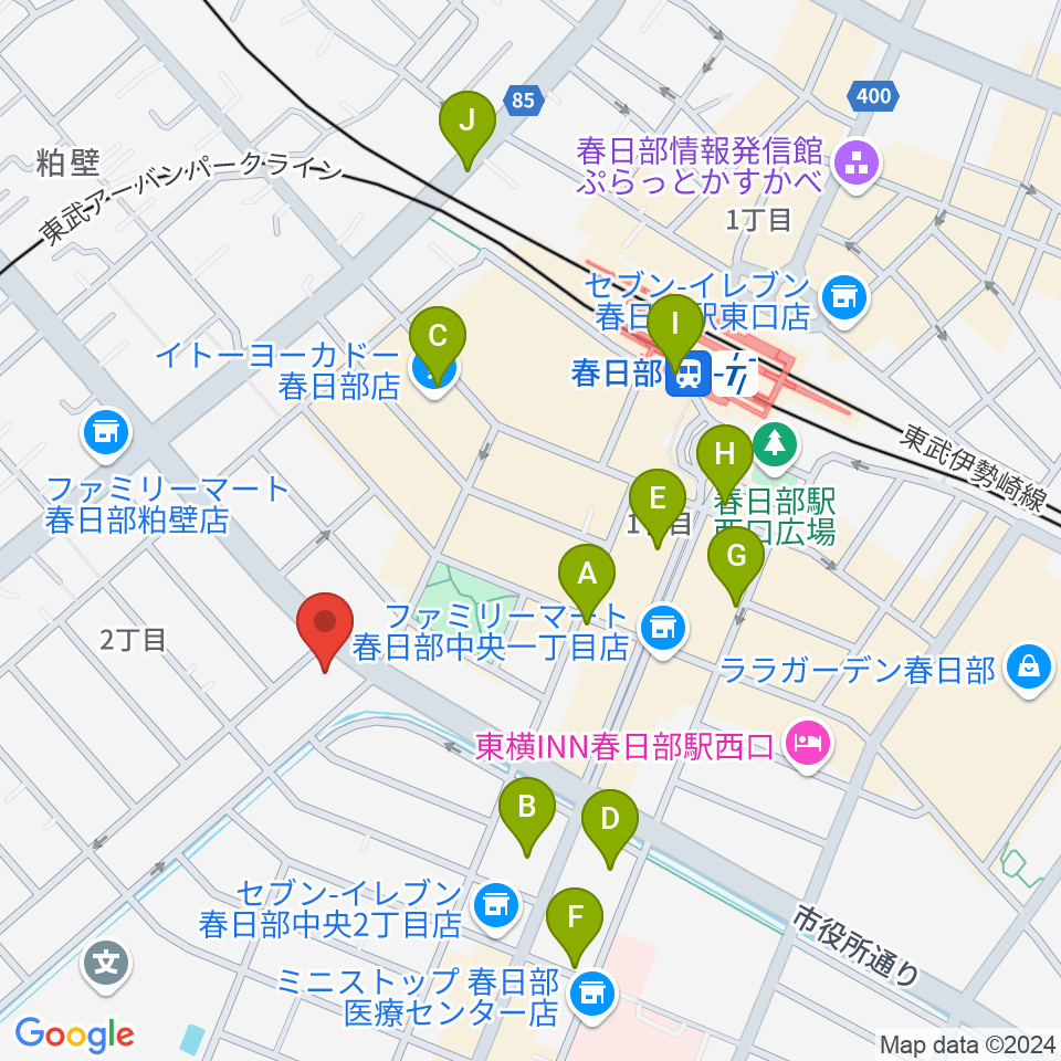 春日部エバーチャイルド周辺のカフェ一覧地図