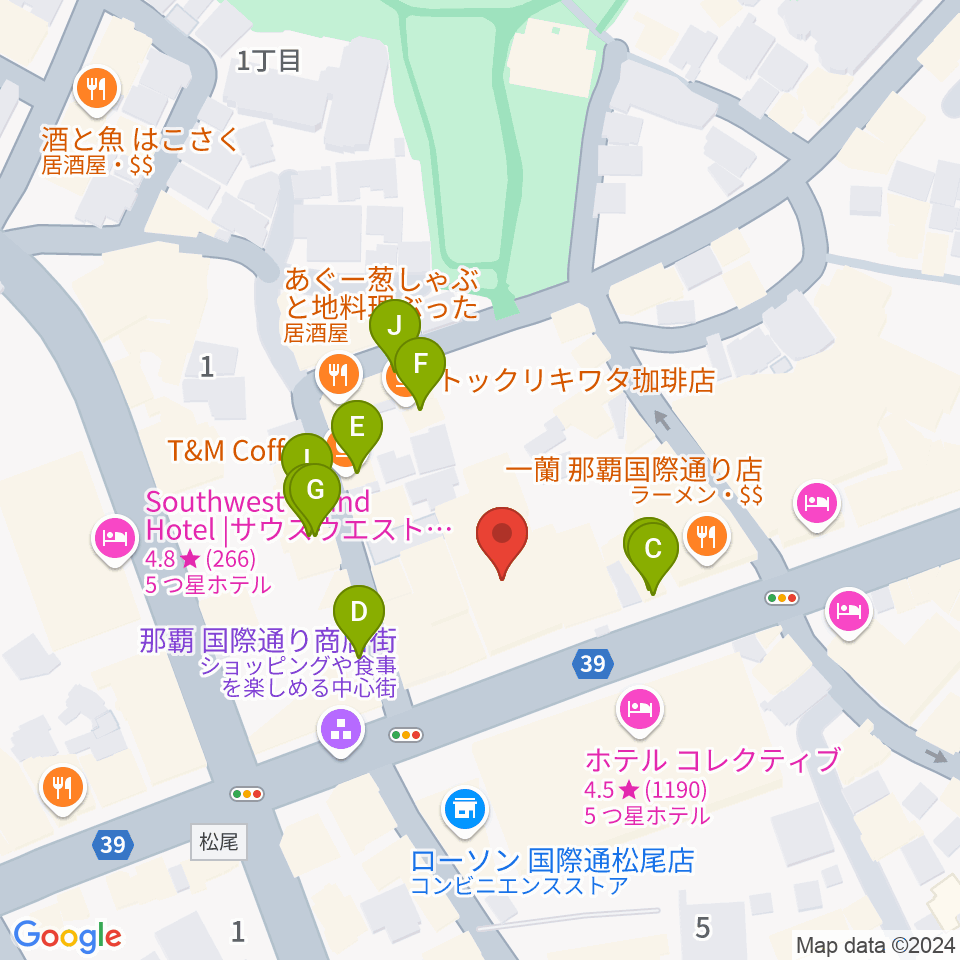 ライブハウス島唄周辺のカフェ一覧地図