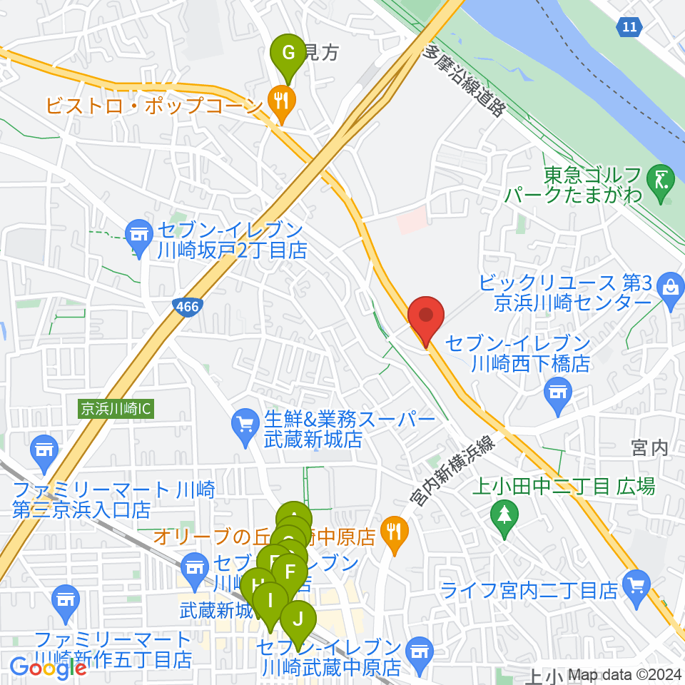 サンフォニックス周辺のカフェ一覧地図