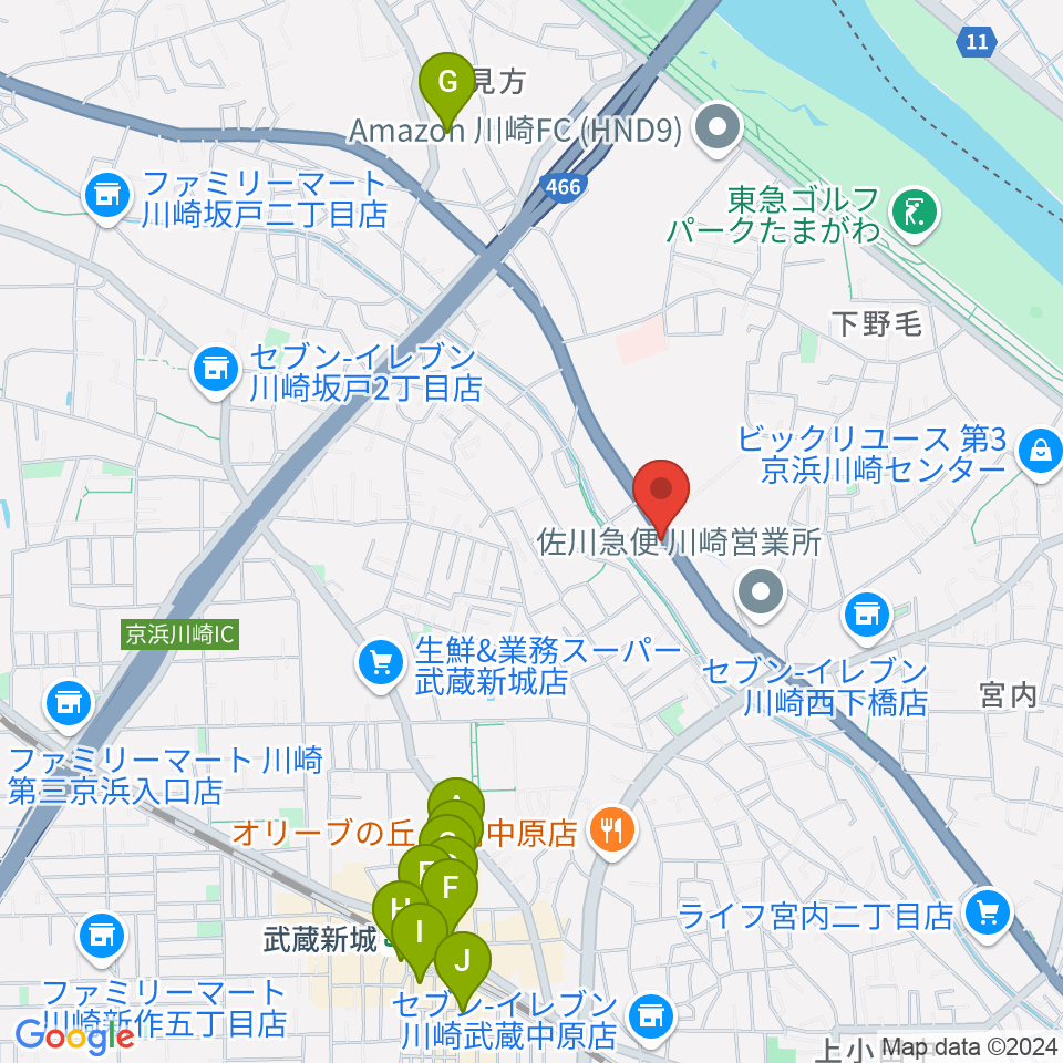 サンフォニックス周辺のカフェ一覧地図