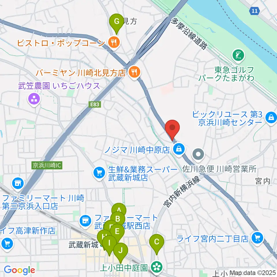 サンフォニックス周辺のカフェ一覧地図