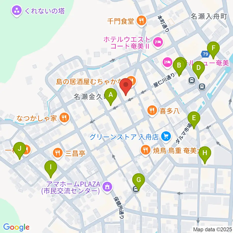 奄美ASIVI周辺のカフェ一覧地図