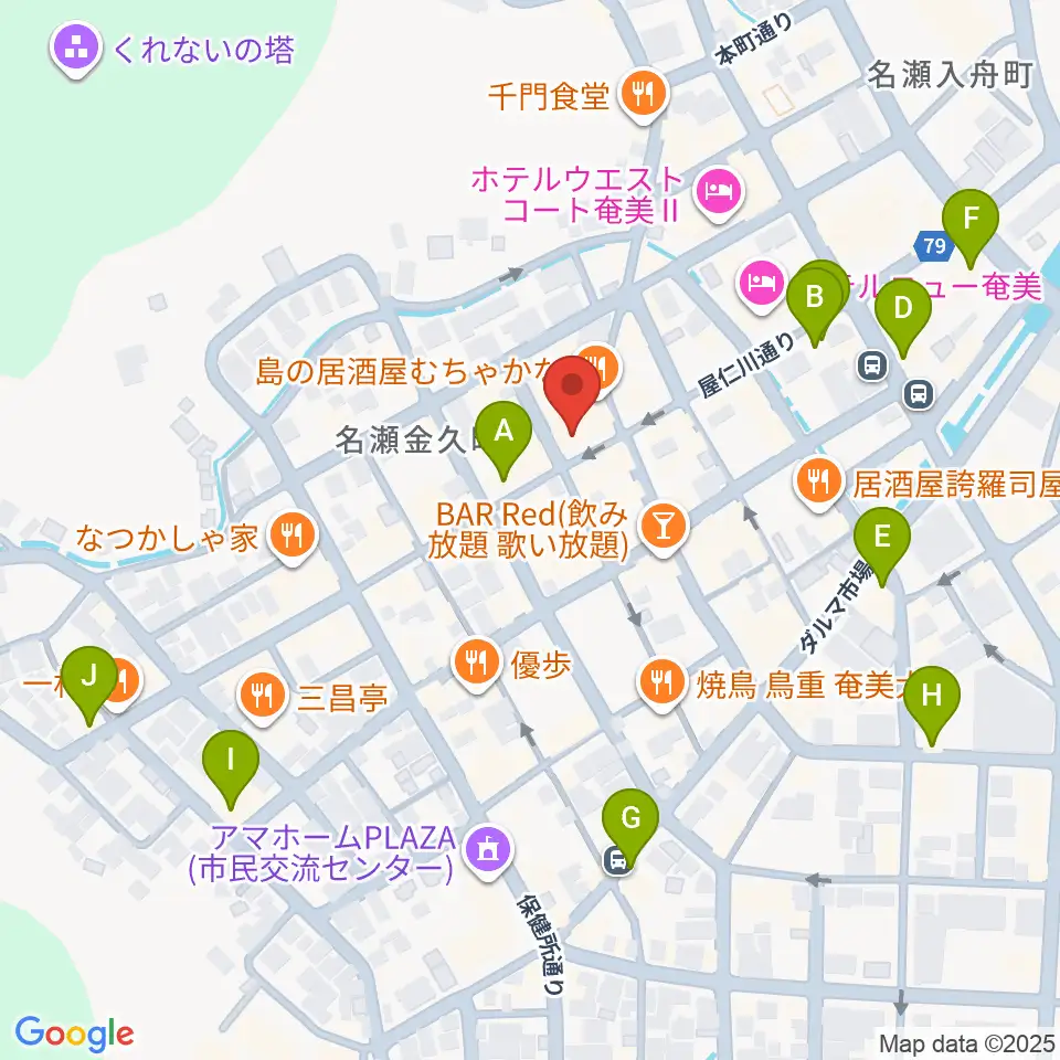 奄美ASIVI周辺のカフェ一覧地図