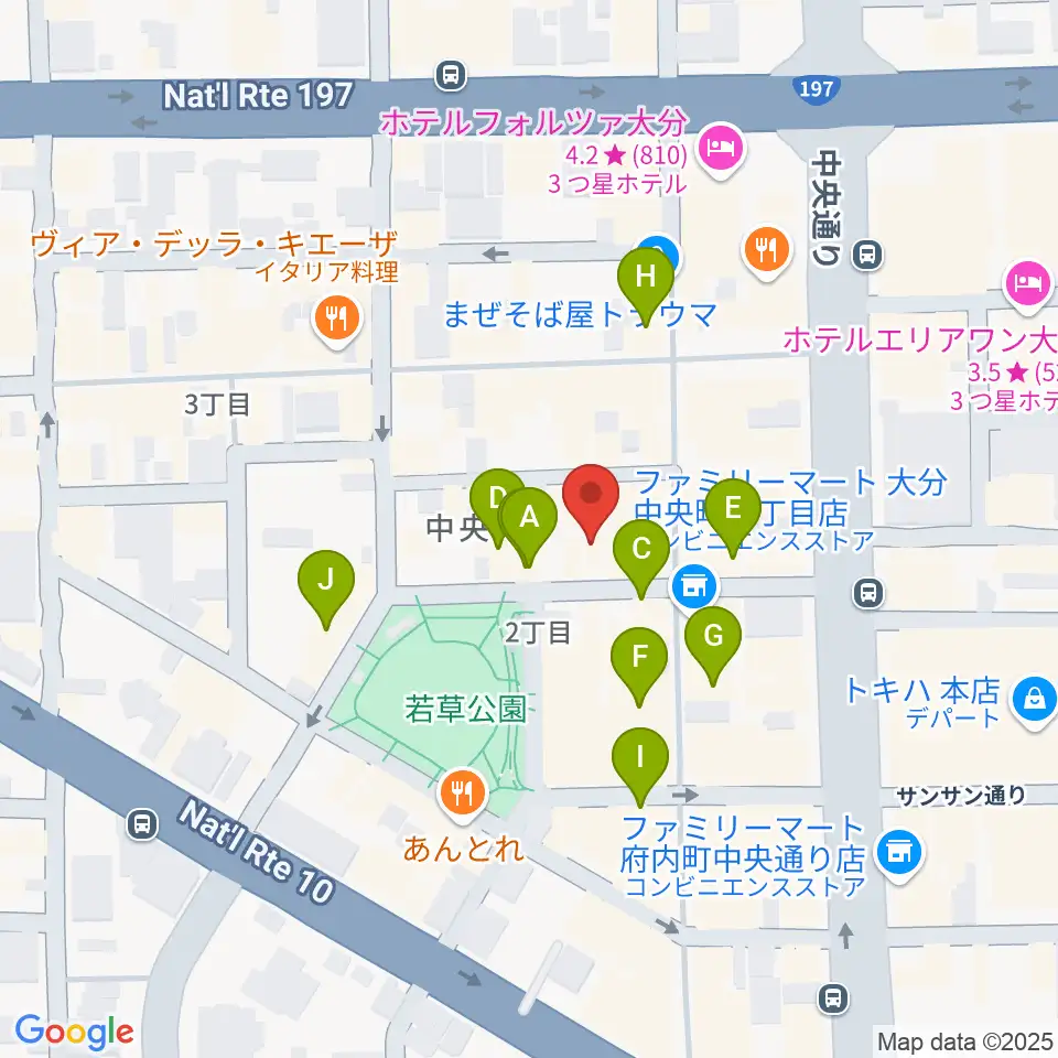AT HALL周辺のカフェ一覧地図
