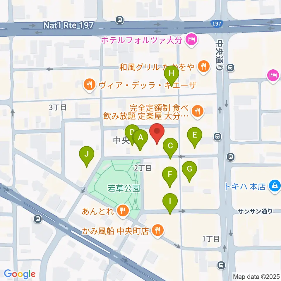 AT HALL周辺のカフェ一覧地図