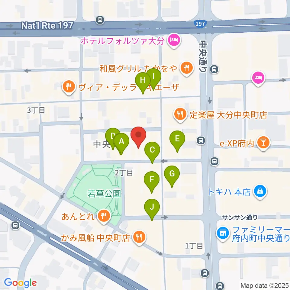 AT HALL周辺のカフェ一覧地図
