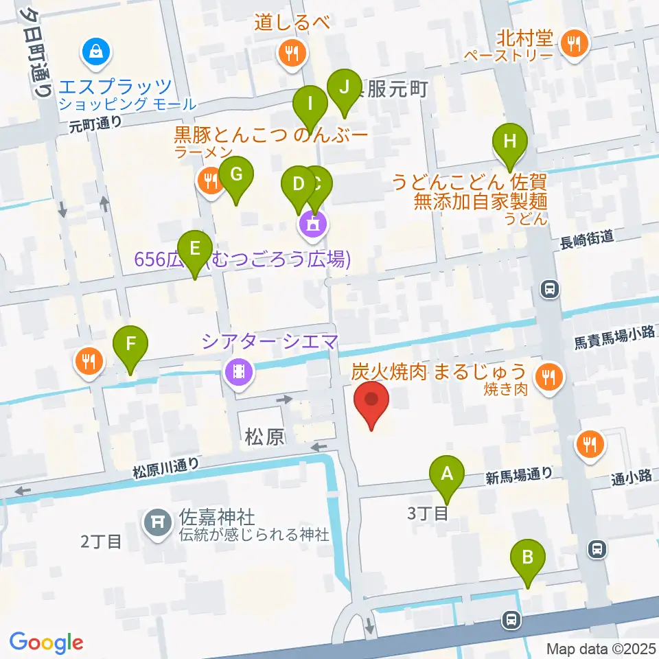 佐賀RAG・G周辺のカフェ一覧地図