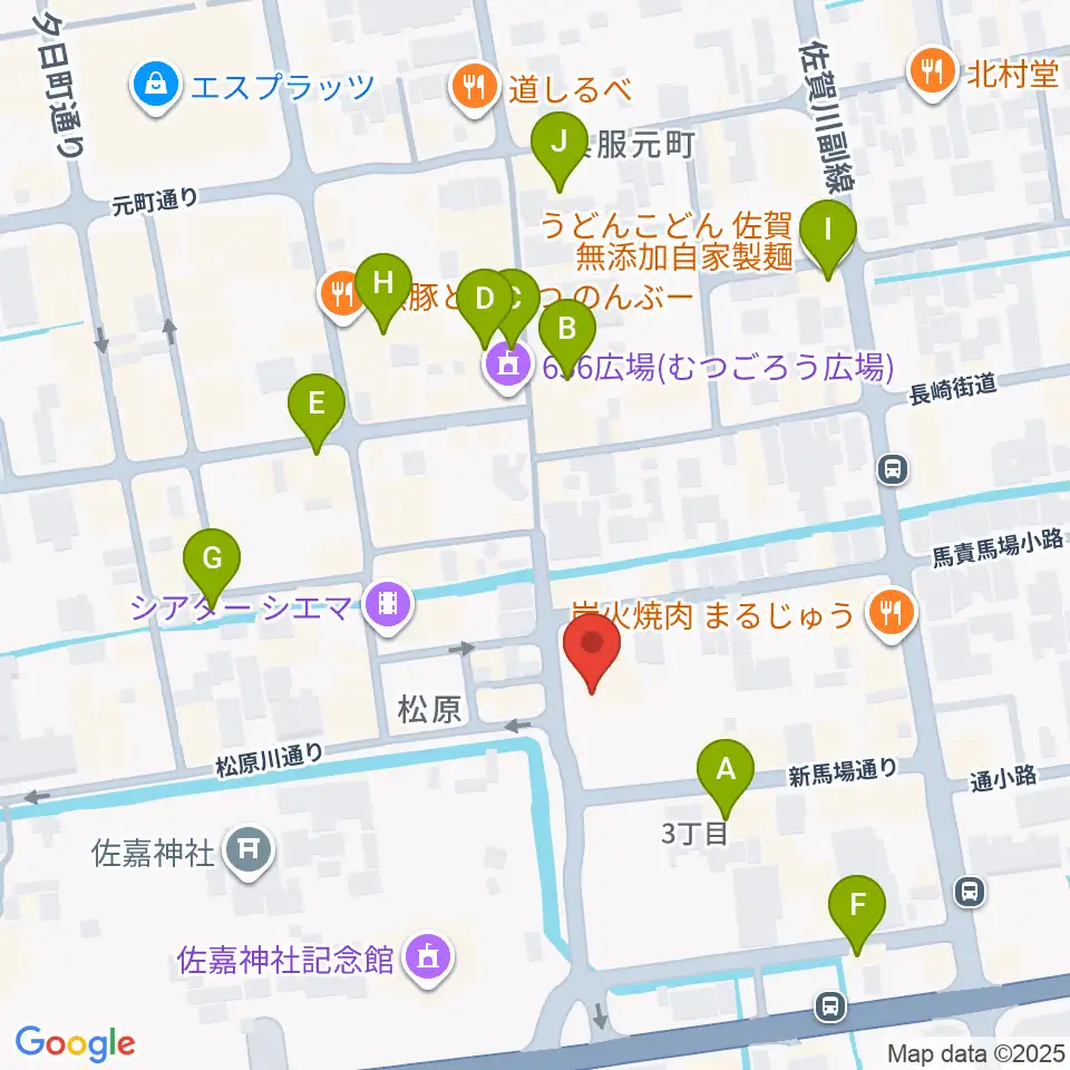 佐賀RAG・G周辺のカフェ一覧地図