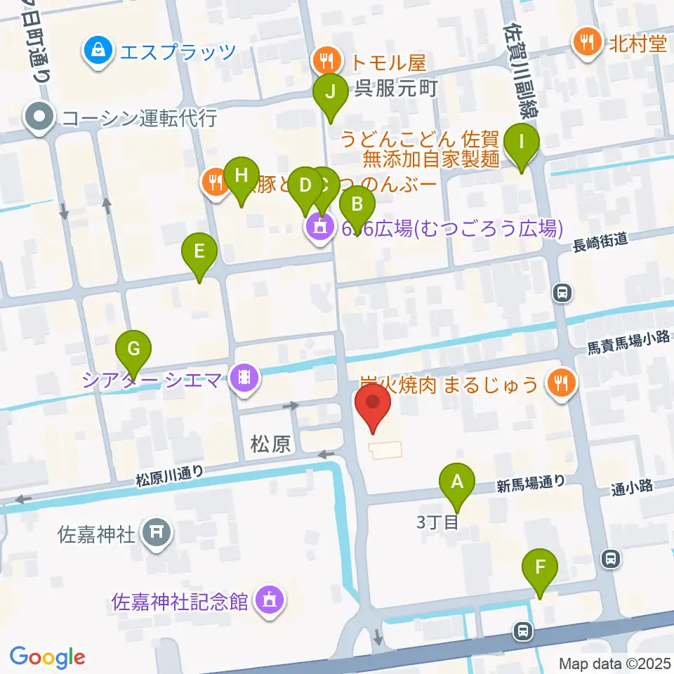 佐賀RAG・G周辺のカフェ一覧地図