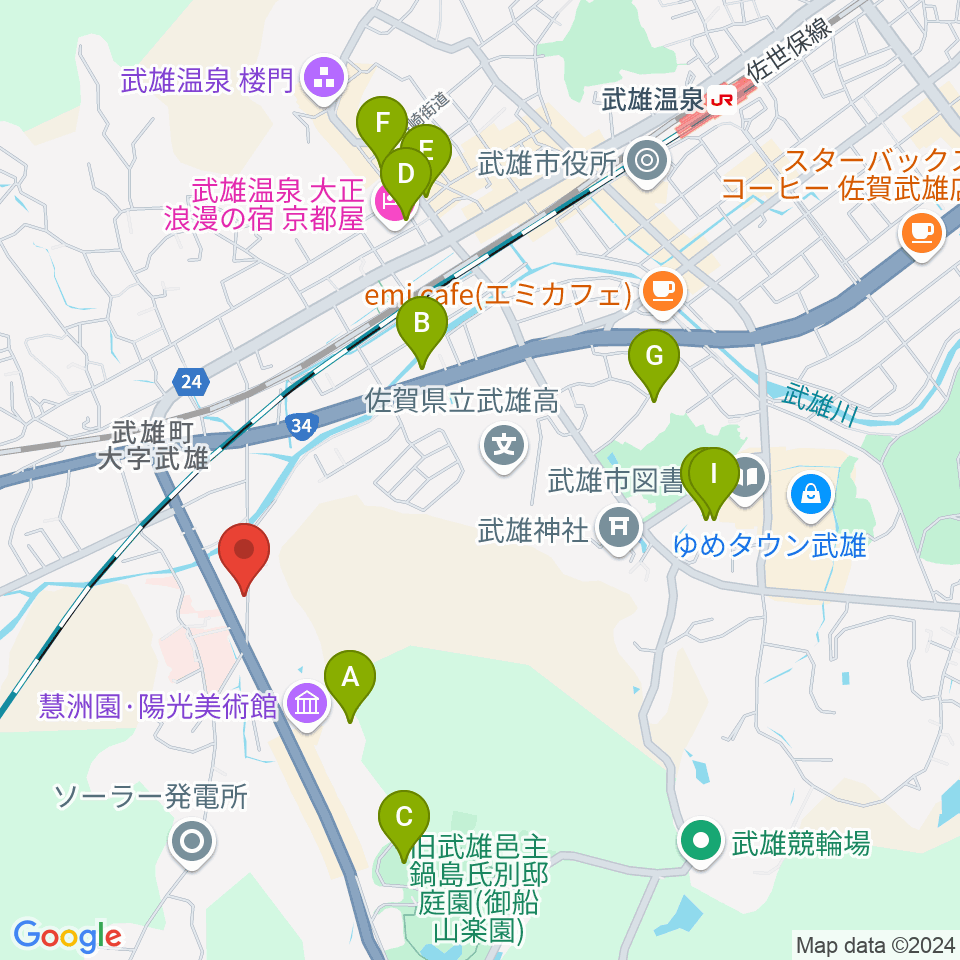 スタジオインプット周辺のカフェ一覧地図