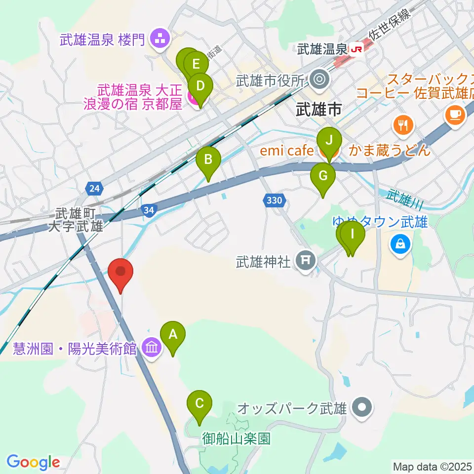スタジオインプット周辺のカフェ一覧地図