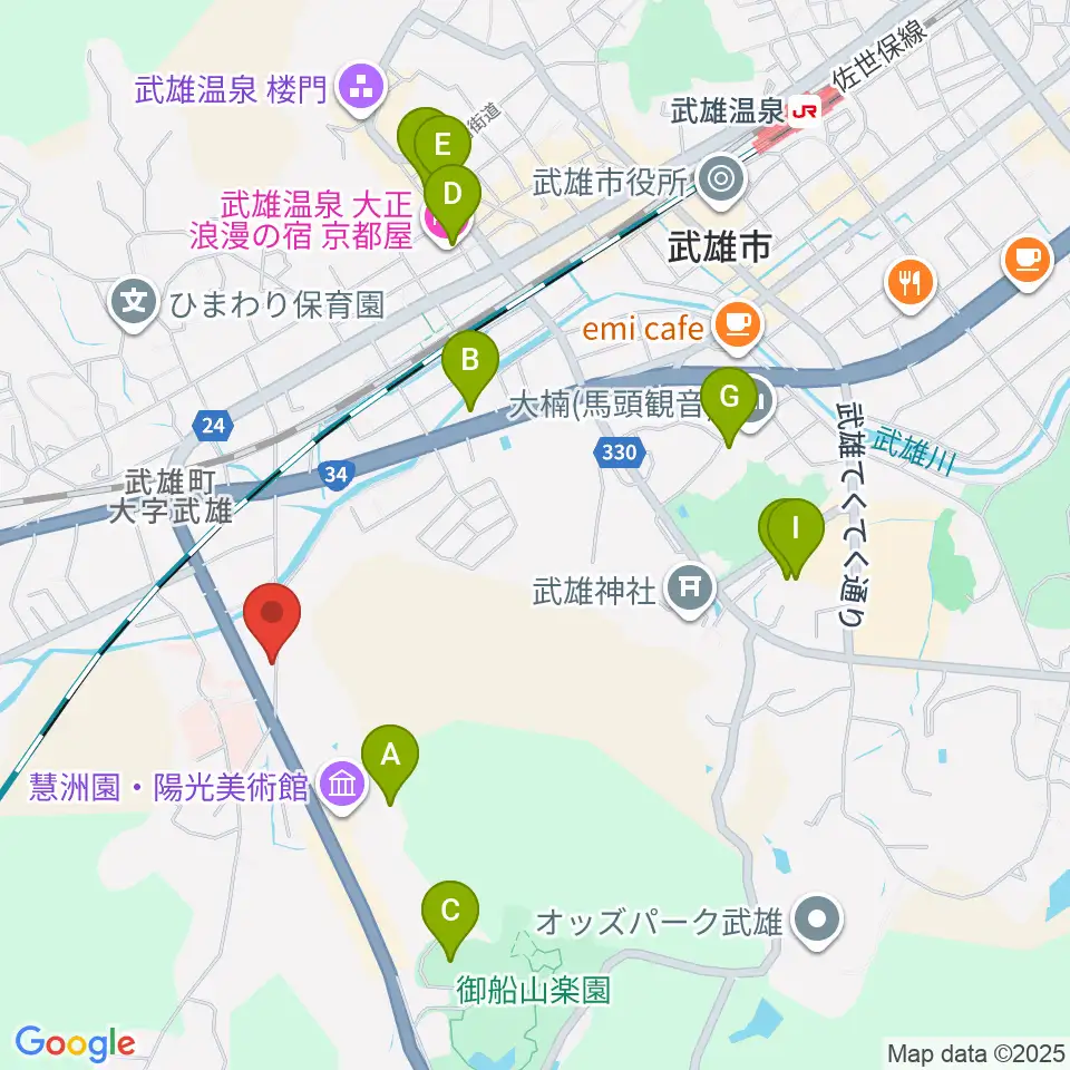 スタジオインプット周辺のカフェ一覧地図