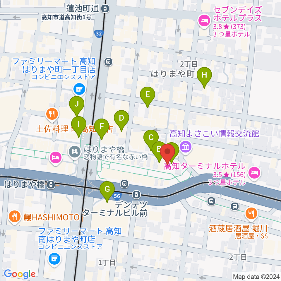 BeeStation周辺のカフェ一覧地図