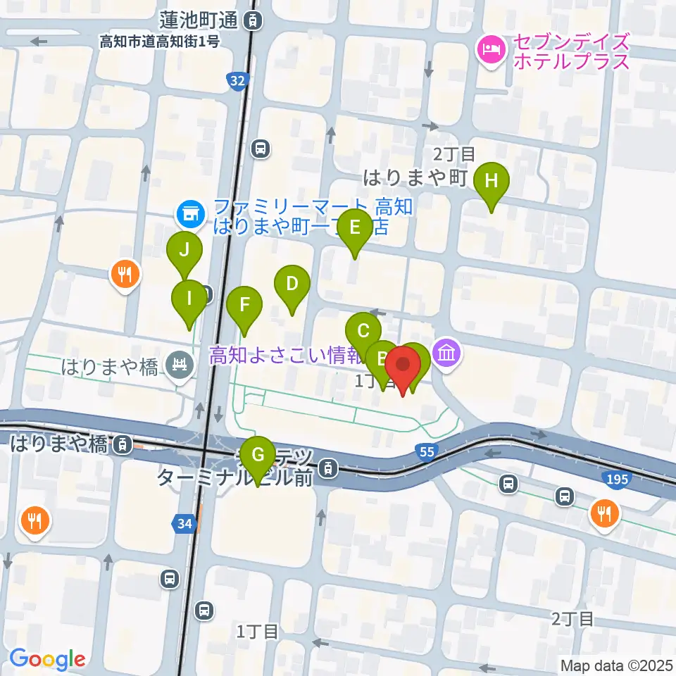 BeeStation周辺のカフェ一覧地図