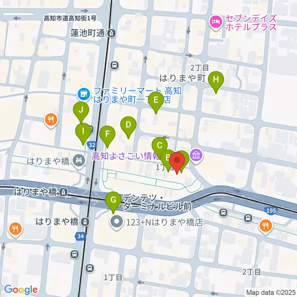 BeeStation周辺のカフェ一覧地図