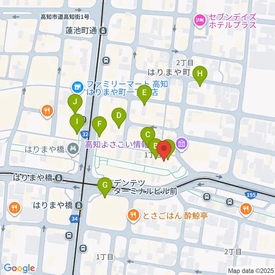 BeeStation周辺のカフェ一覧地図