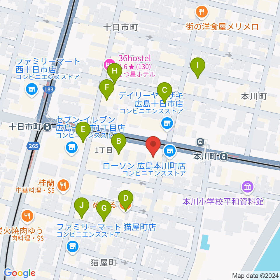 音楽喫茶ヲルガン座周辺のカフェ一覧地図