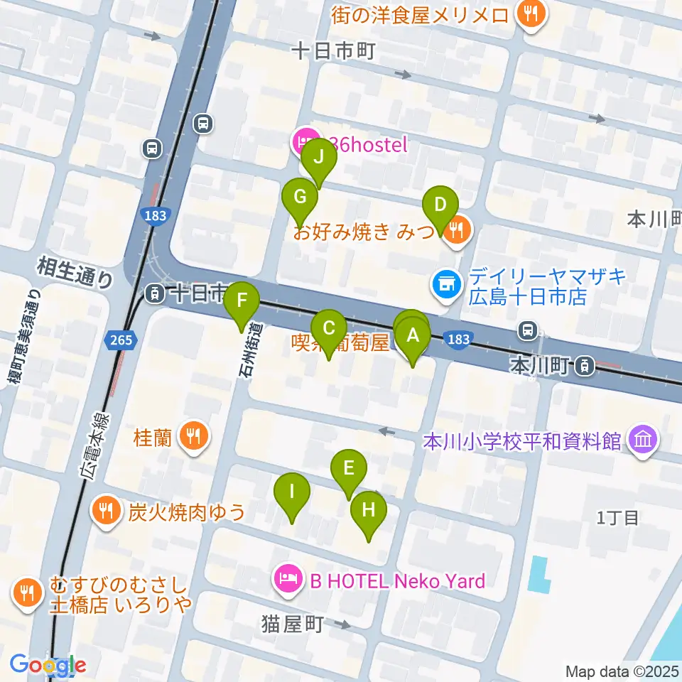 音楽喫茶ヲルガン座周辺のカフェ一覧地図