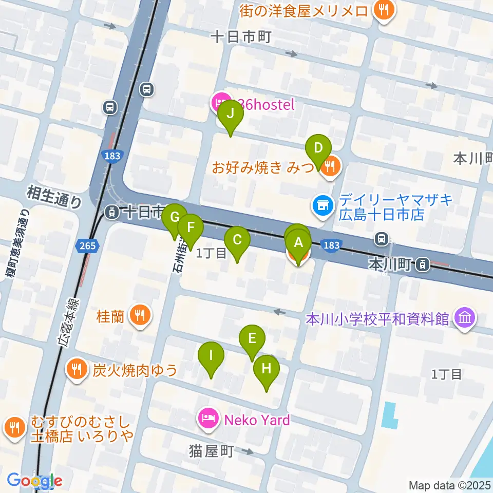 音楽喫茶ヲルガン座周辺のカフェ一覧地図