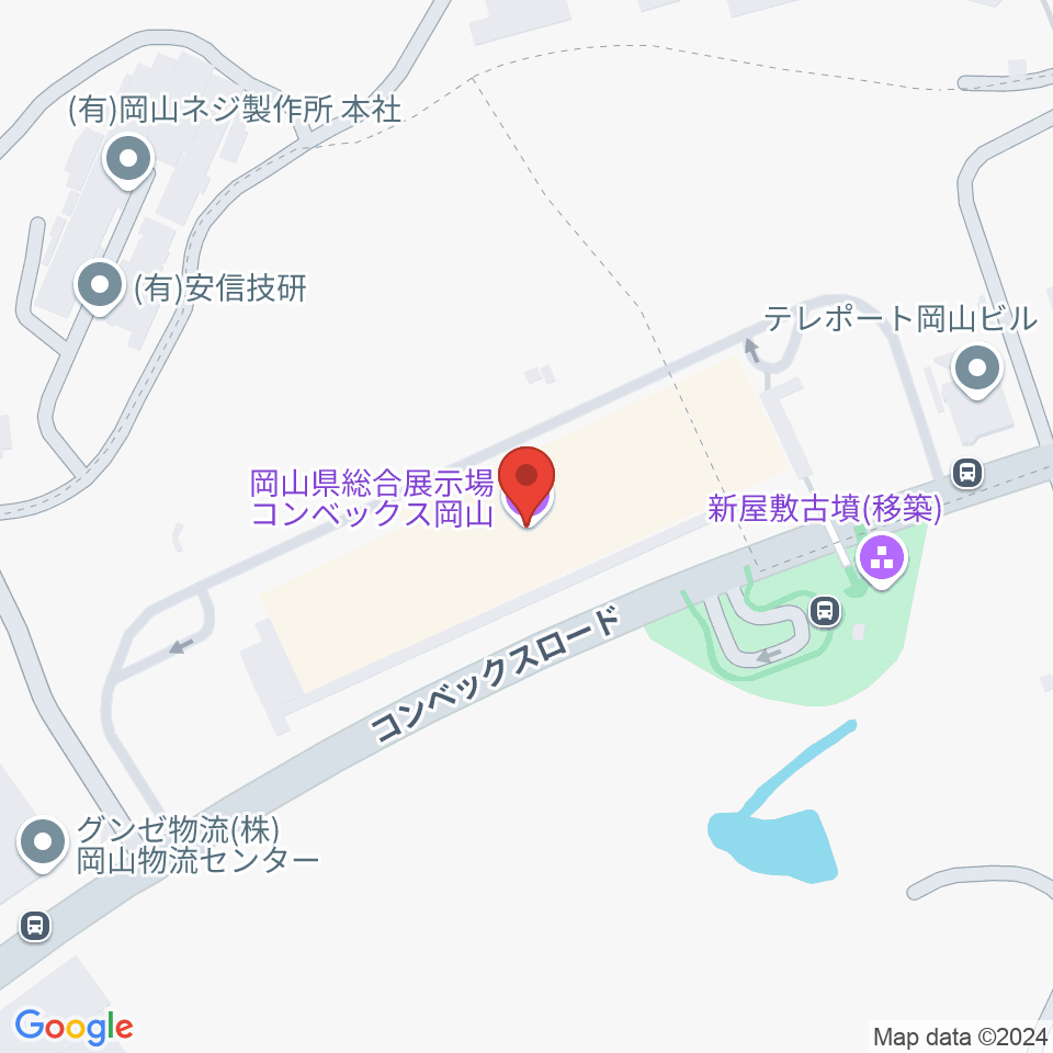 コンベックス岡山周辺のカフェ一覧地図