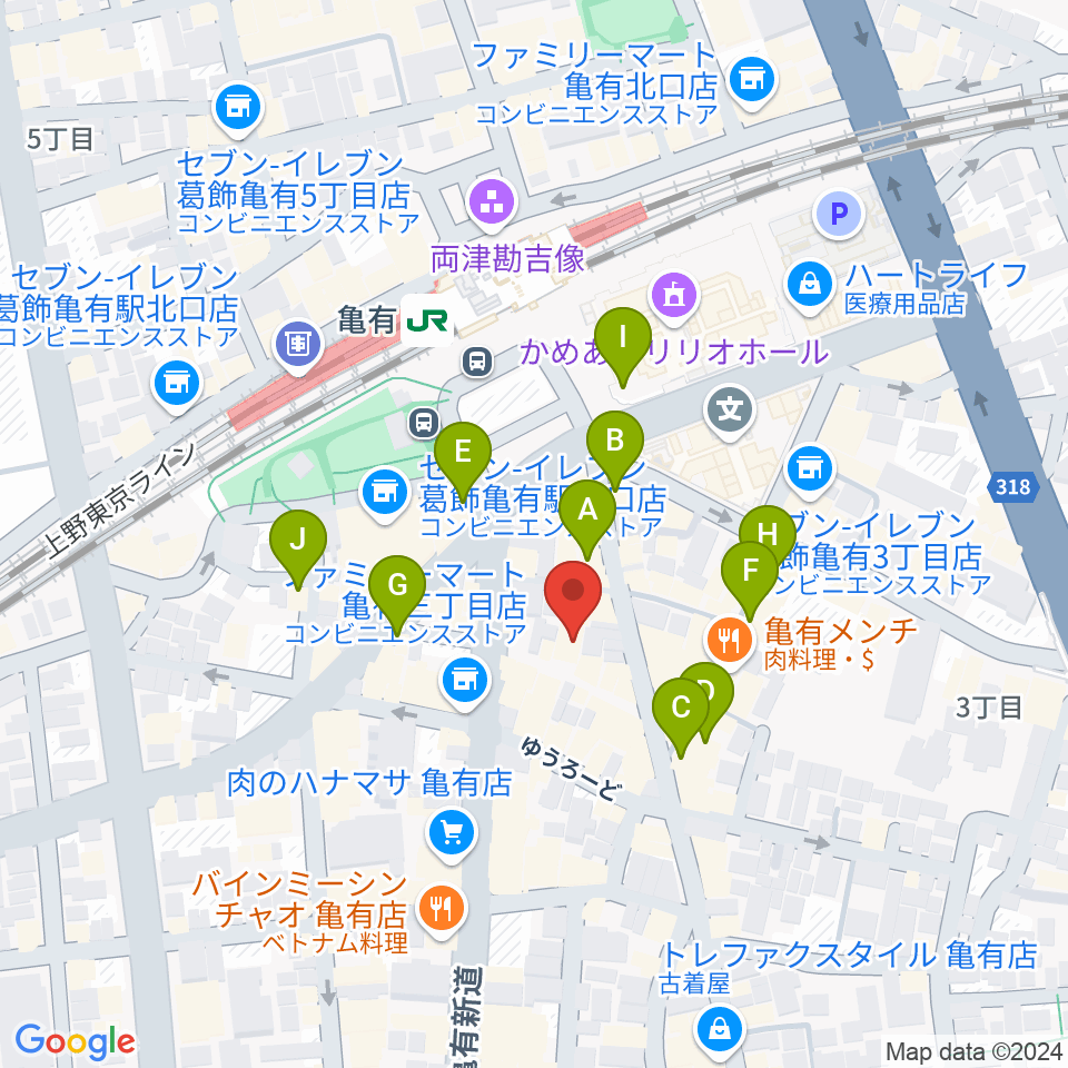 藍ほーる周辺のカフェ一覧地図