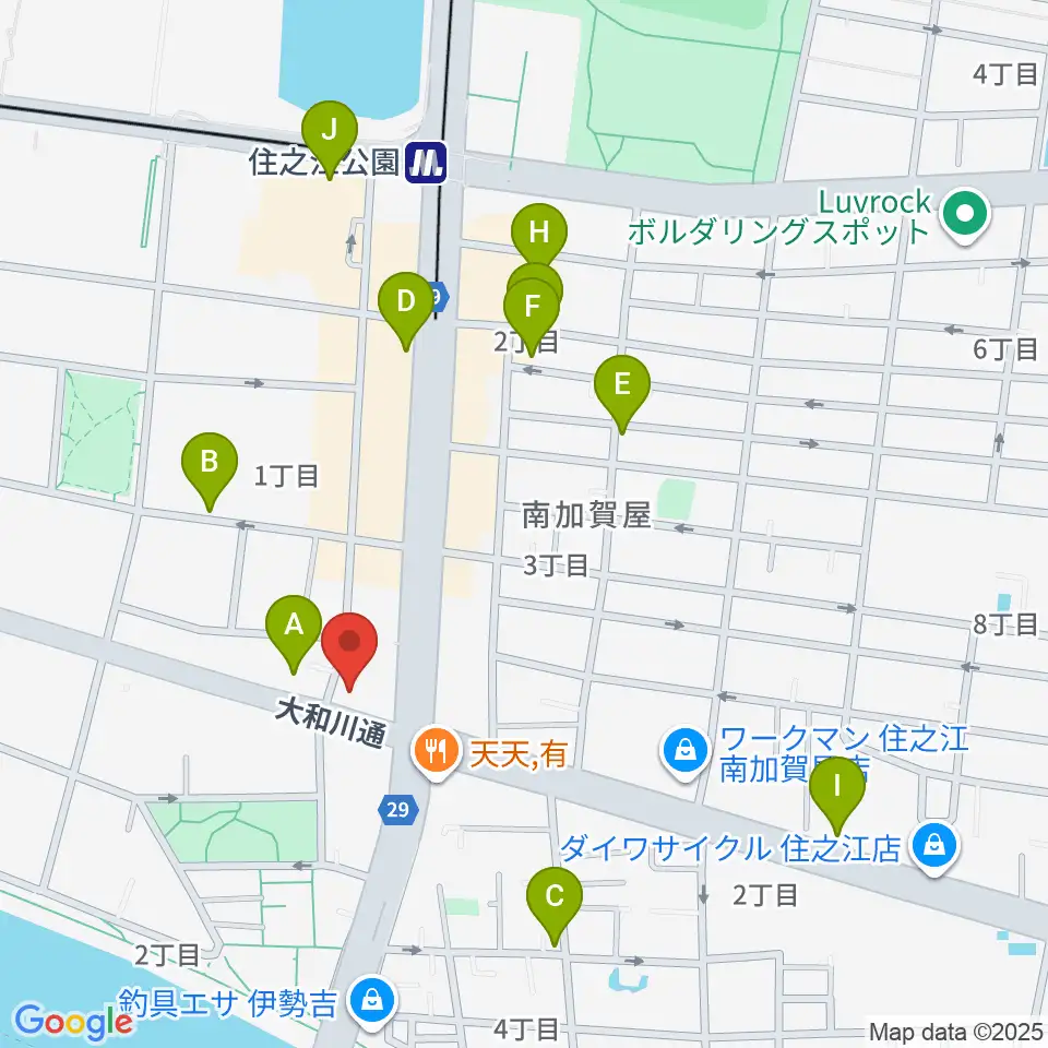 住之江スタジオ周辺のカフェ一覧地図