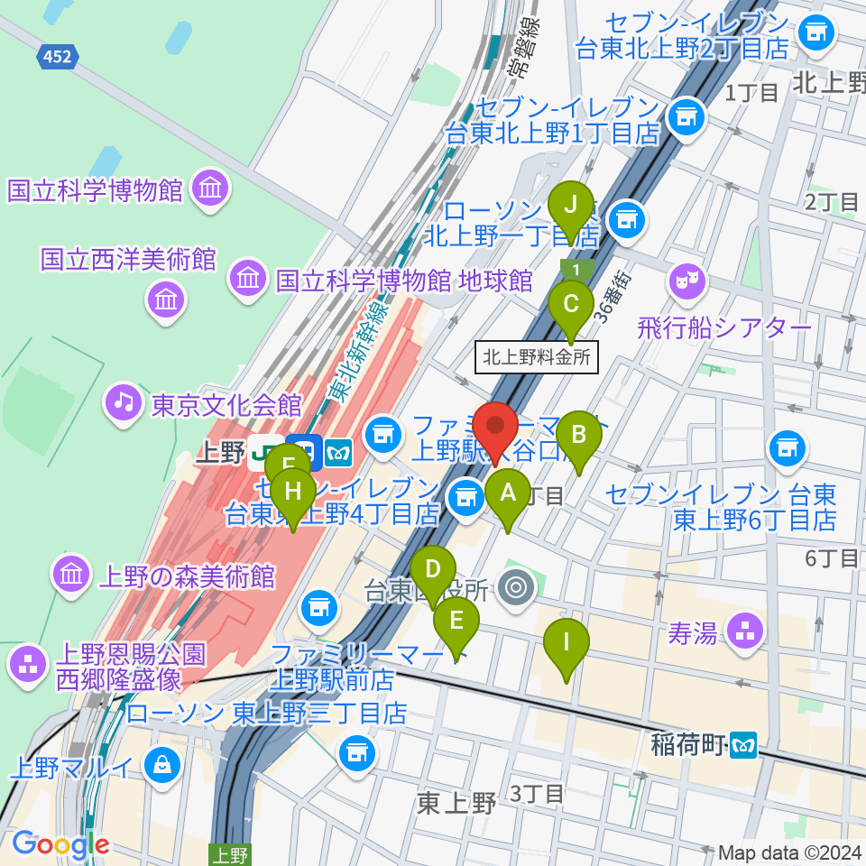 スタジオアンサンブル周辺のカフェ一覧地図