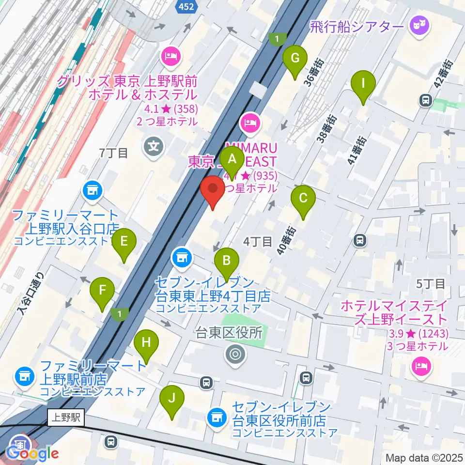 スタジオアンサンブル周辺のカフェ一覧地図