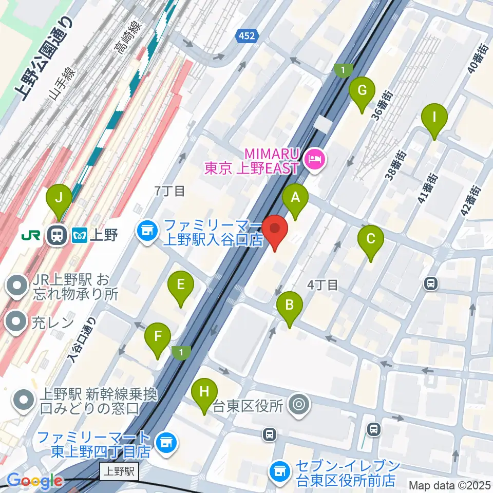 スタジオアンサンブル周辺のカフェ一覧地図