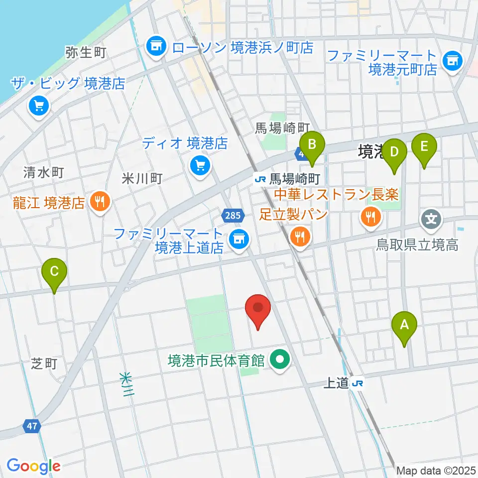 境港市文化ホール周辺のカフェ一覧地図