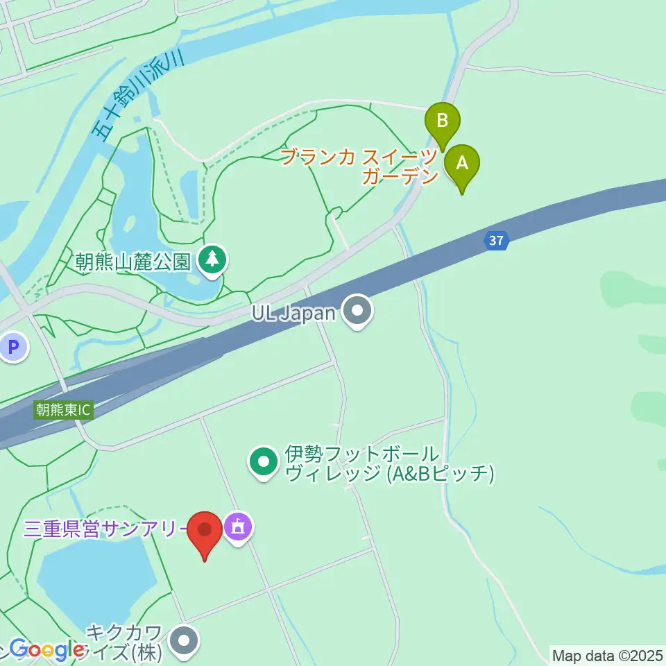 三重県営サンアリーナ周辺のカフェ一覧地図