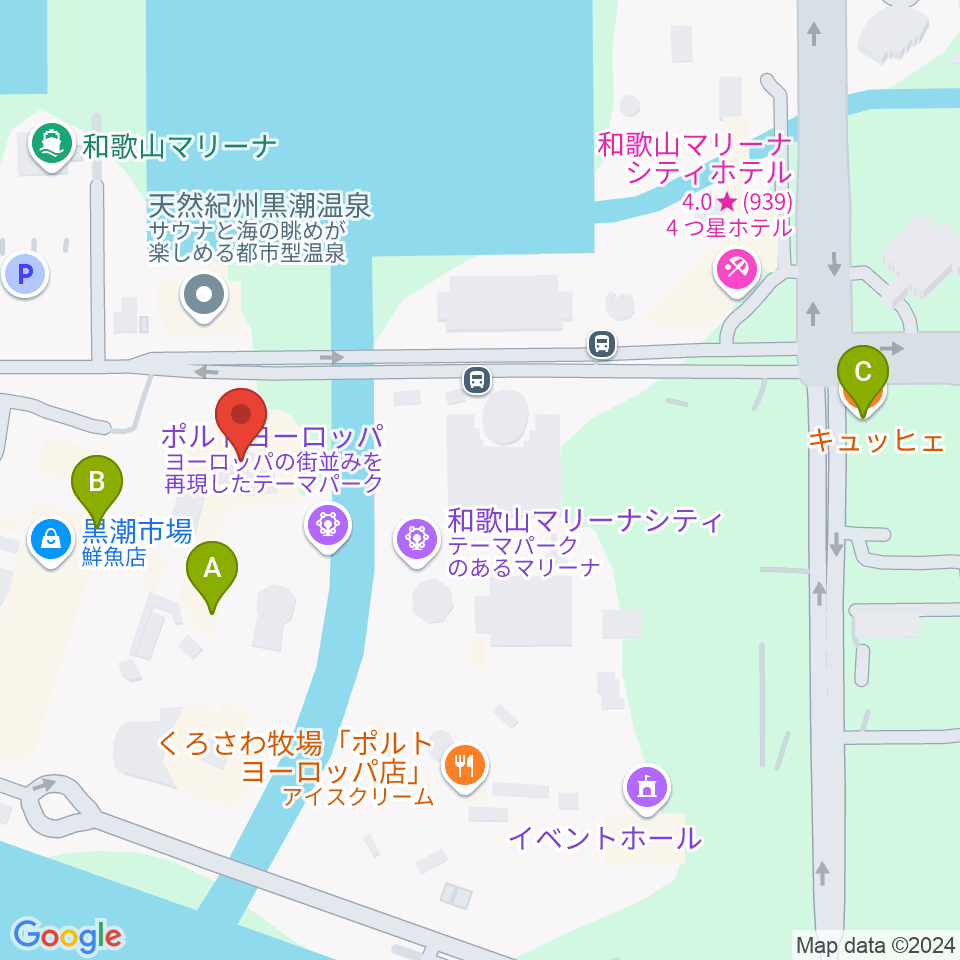 アドベンチャーホール周辺のカフェ一覧地図