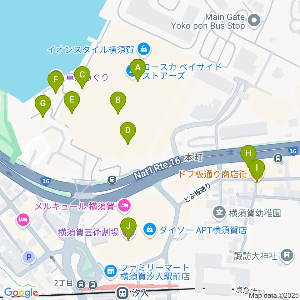 島村楽器 Coaska Bayside Stores横須賀店周辺のカフェ一覧地図