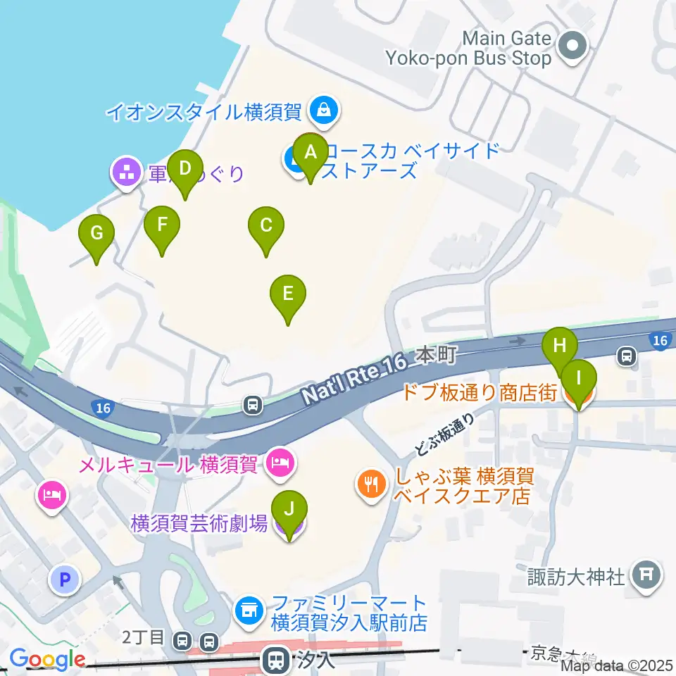 島村楽器 Coaska Bayside Stores横須賀店周辺のカフェ一覧地図